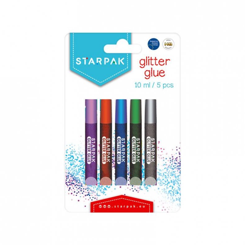 Starpak glimmerlim 5 stk - farvet