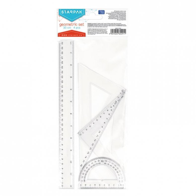 Starpak geometrist 30 cm - 4 dele