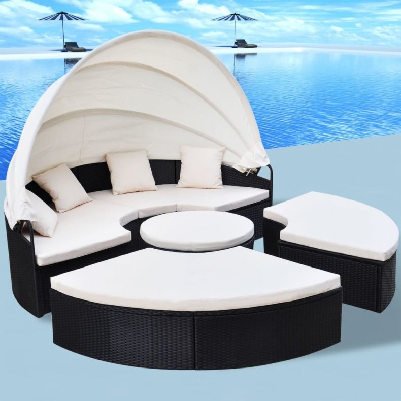 Loungeseng polyrattan sort