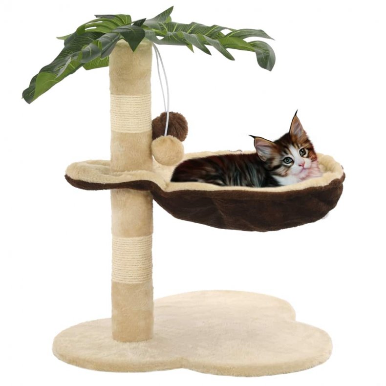 Mellemøsten Svare klaver kradsetræ til katte med sisal-kradsestolper 50 cm beige og brun -  Kæledyrsartikler - All U Need
