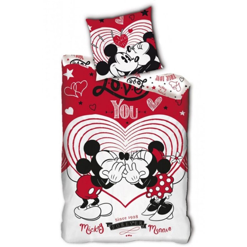 Disney Minnie, Mickey Kiss Sengetj Microfiber