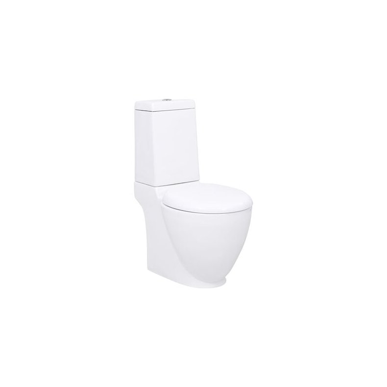 Keramisk toilet vandstrm bagp hvid