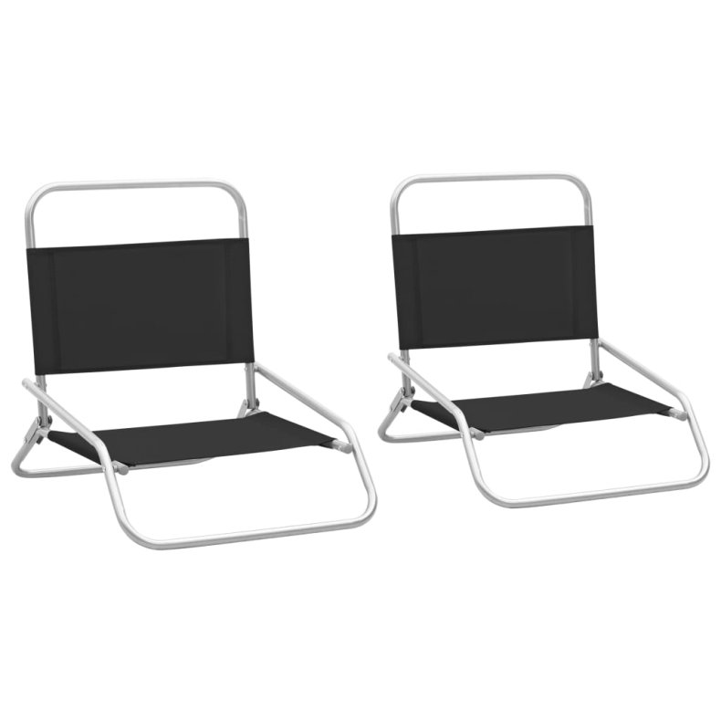 Foldbare strandstole 2 stk. stof sort
