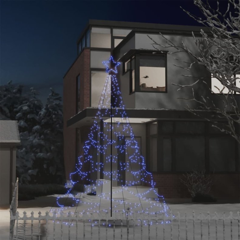 Juletr med metalstolpe 500 LED'er 3 m bl