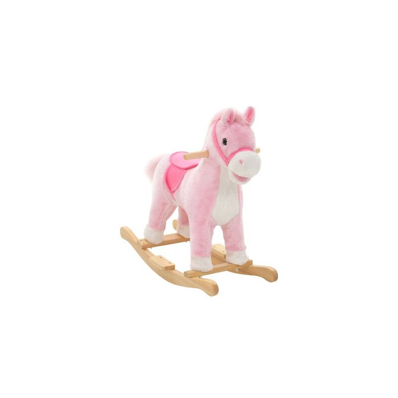 Gyngedyr hest plys 65 x 32 x 58 cm pink