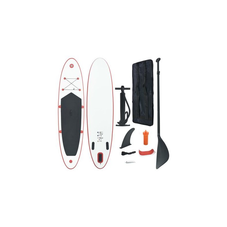 Stand Up Paddle Board-st SUP surfbrt oppustelig rd og hvid