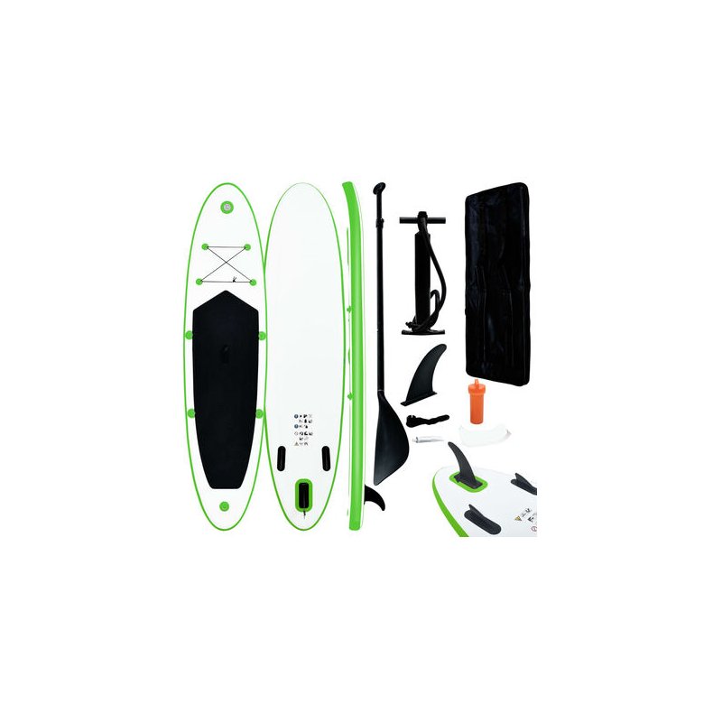 Oppusteligt paddleboard grn og hvid