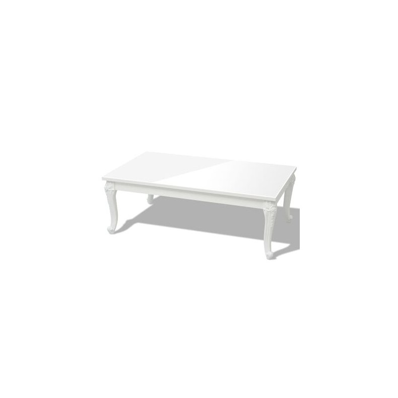 Sofabord 115 x 65 x 42 cm hjglans hvid