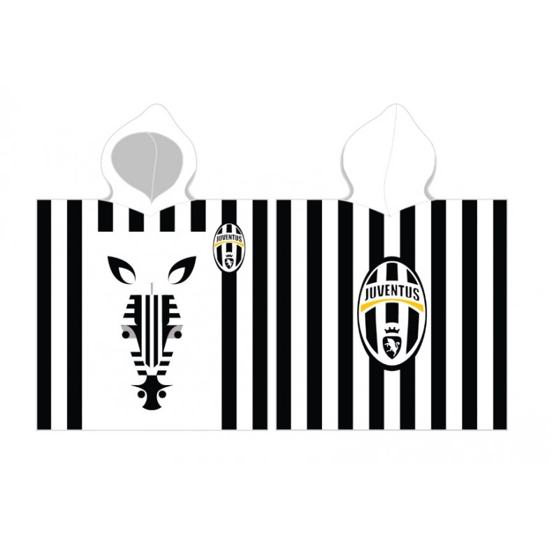 Juventus Poncho / Hndklde med htte - 100 procent bomuld