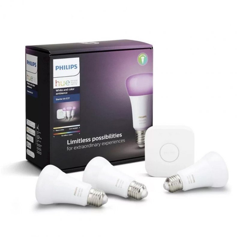 Philips Hue - 3xE27 + Bridge - Starter Kit - White and Color Ambiance